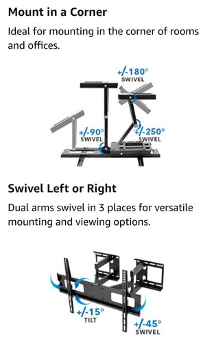Mount 485c corner tv - mount-it!,