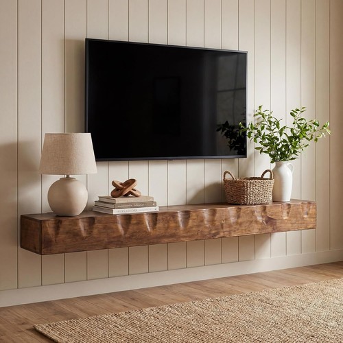 Solid wood floating tv - 63",